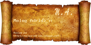 Meleg Adrián névjegykártya