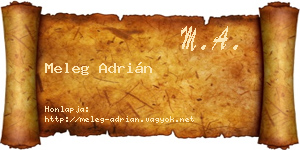 Meleg Adrián névjegykártya